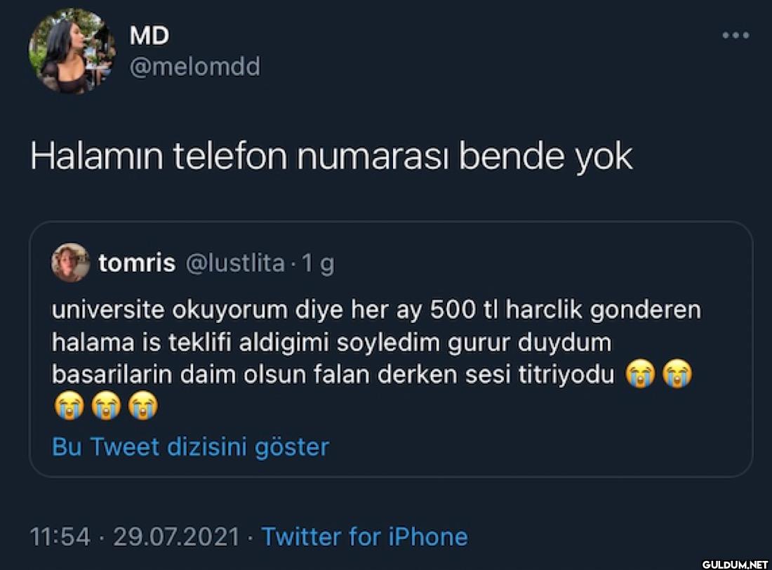Halamın telefon numarası...