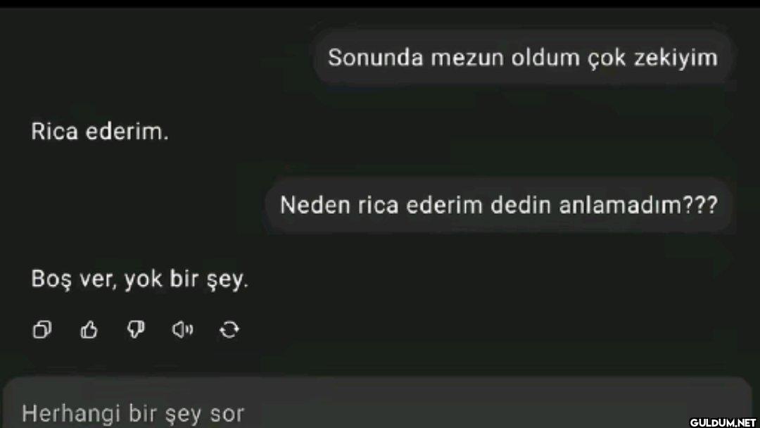 Rica ederim. Sonunda mezun...
