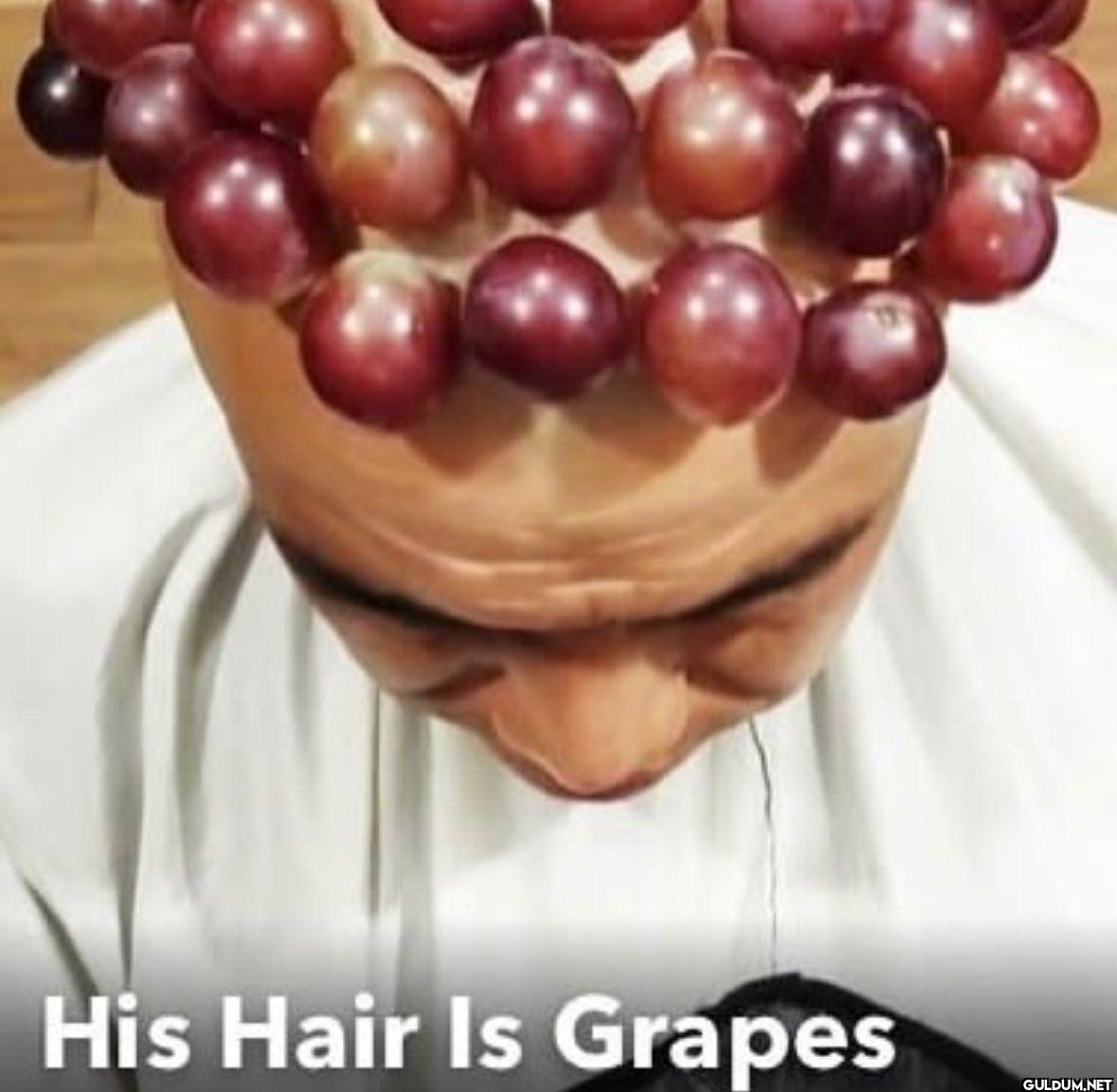 His Hair Is Grapes
