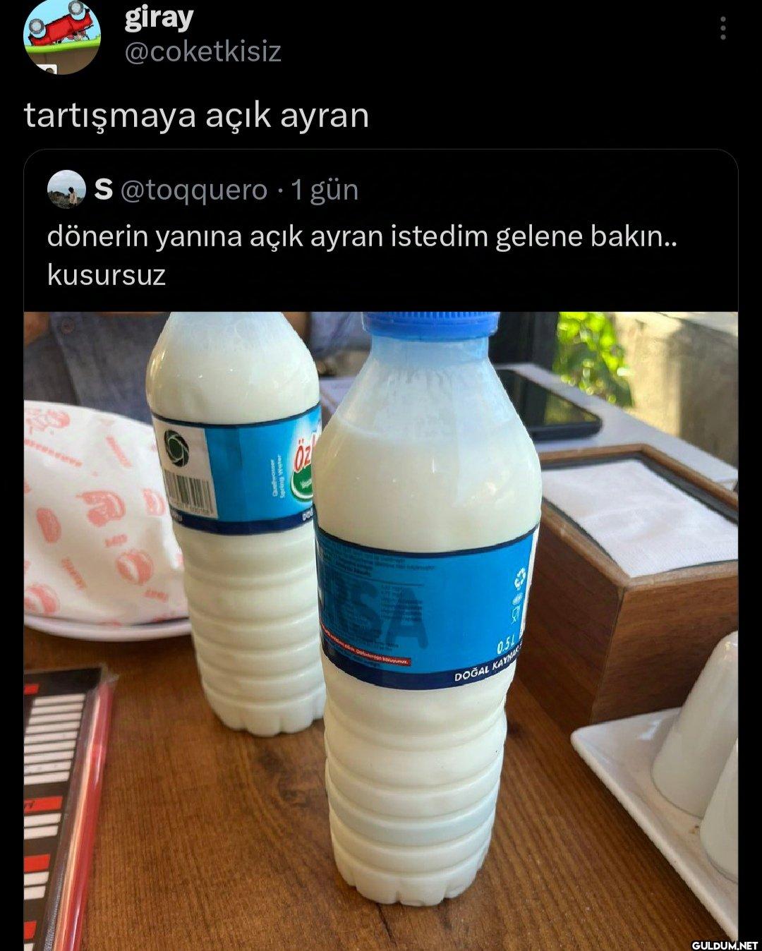 tartışmaya açık ayran...