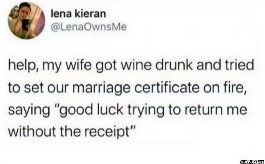Who's gonna tell her?   ...