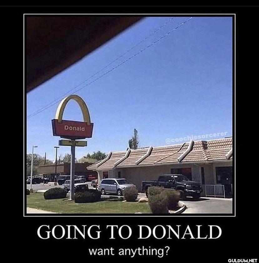 GOING TO DONALD want anything?