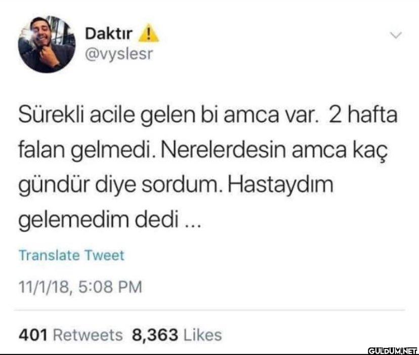 Daktır! @vyslesr Sürekli...