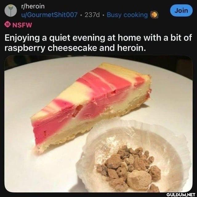 r/heroin u/GourmetShit007...