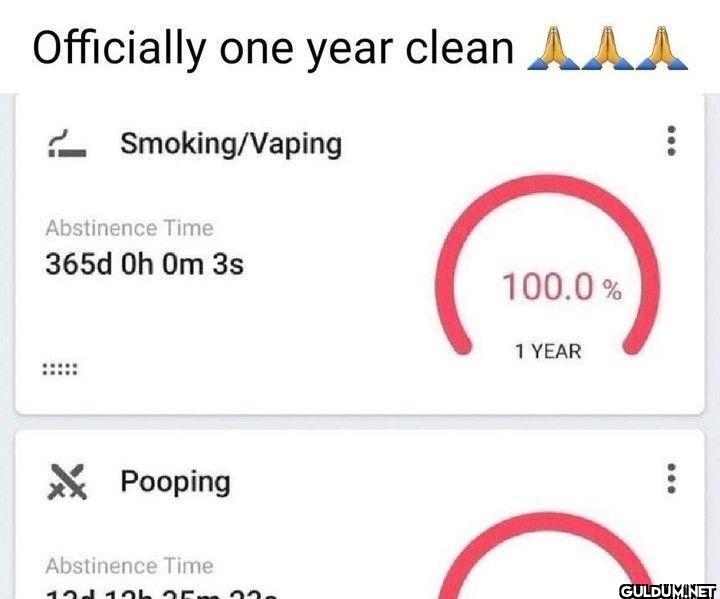 Officially one year clean...