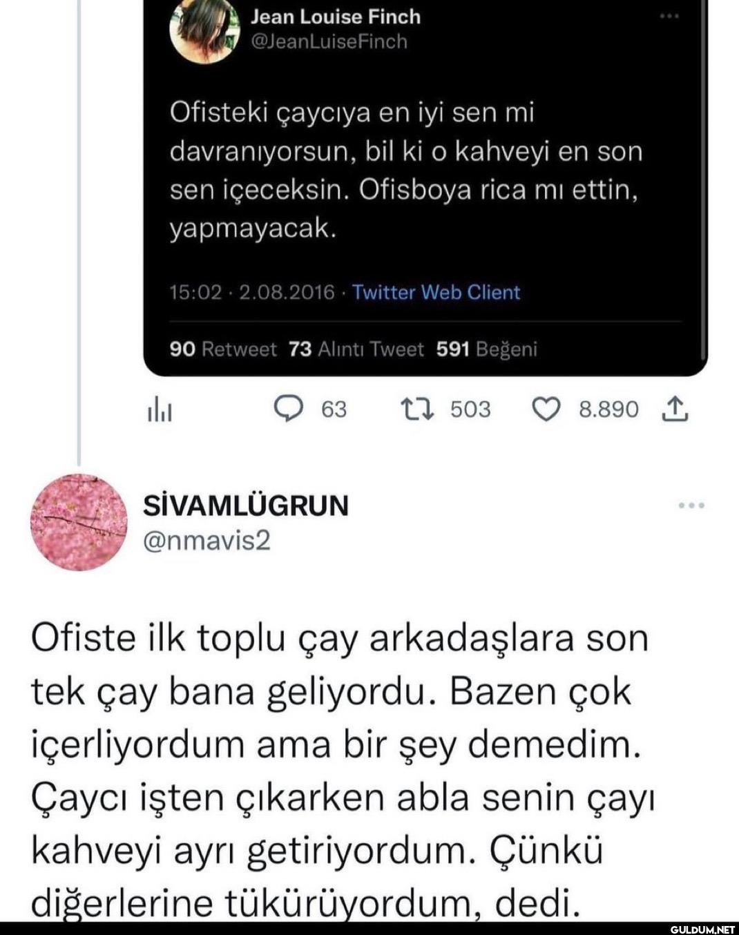 Ofisteki çaycıya en iyi...