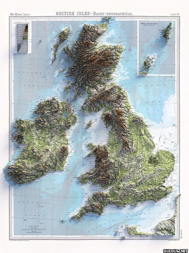 Topography map of British...