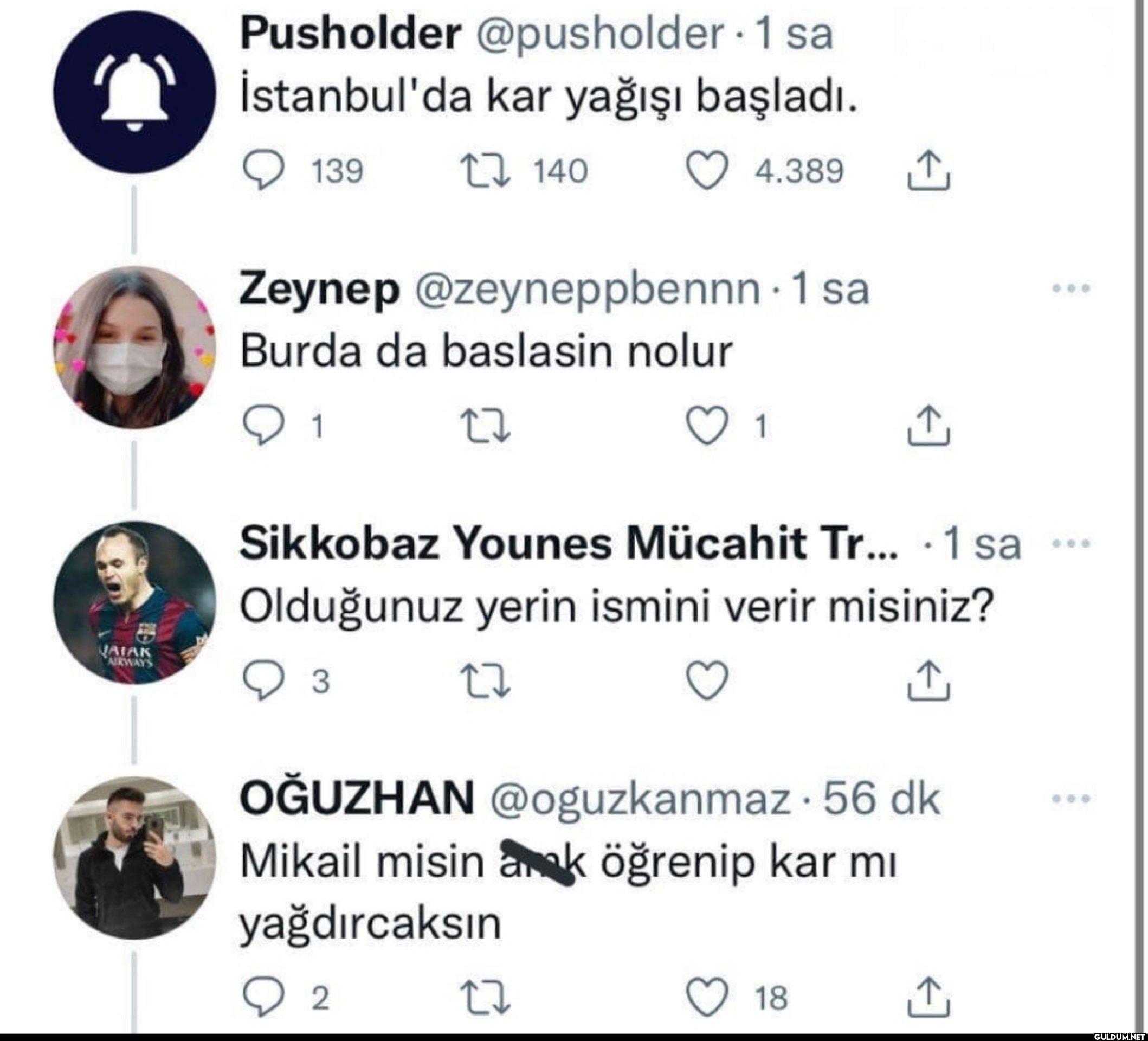 1 sa İstanbul'da kar...