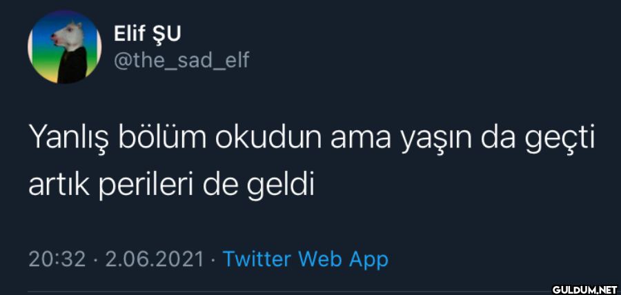 Yanlış bölüm okudun ama...