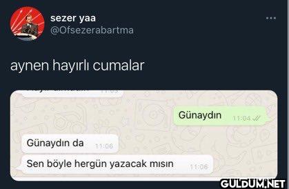 aynen hayırlı cumalar...