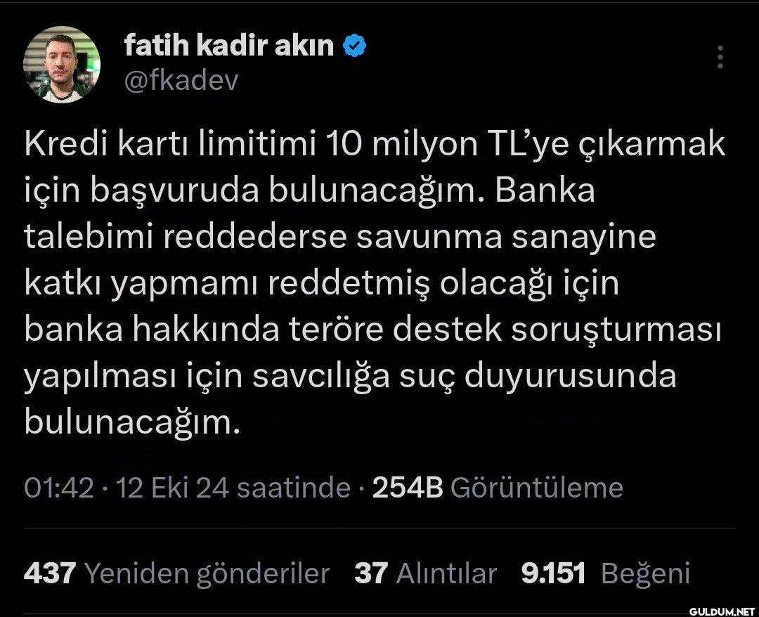 Kredi kartı limitimi 10...