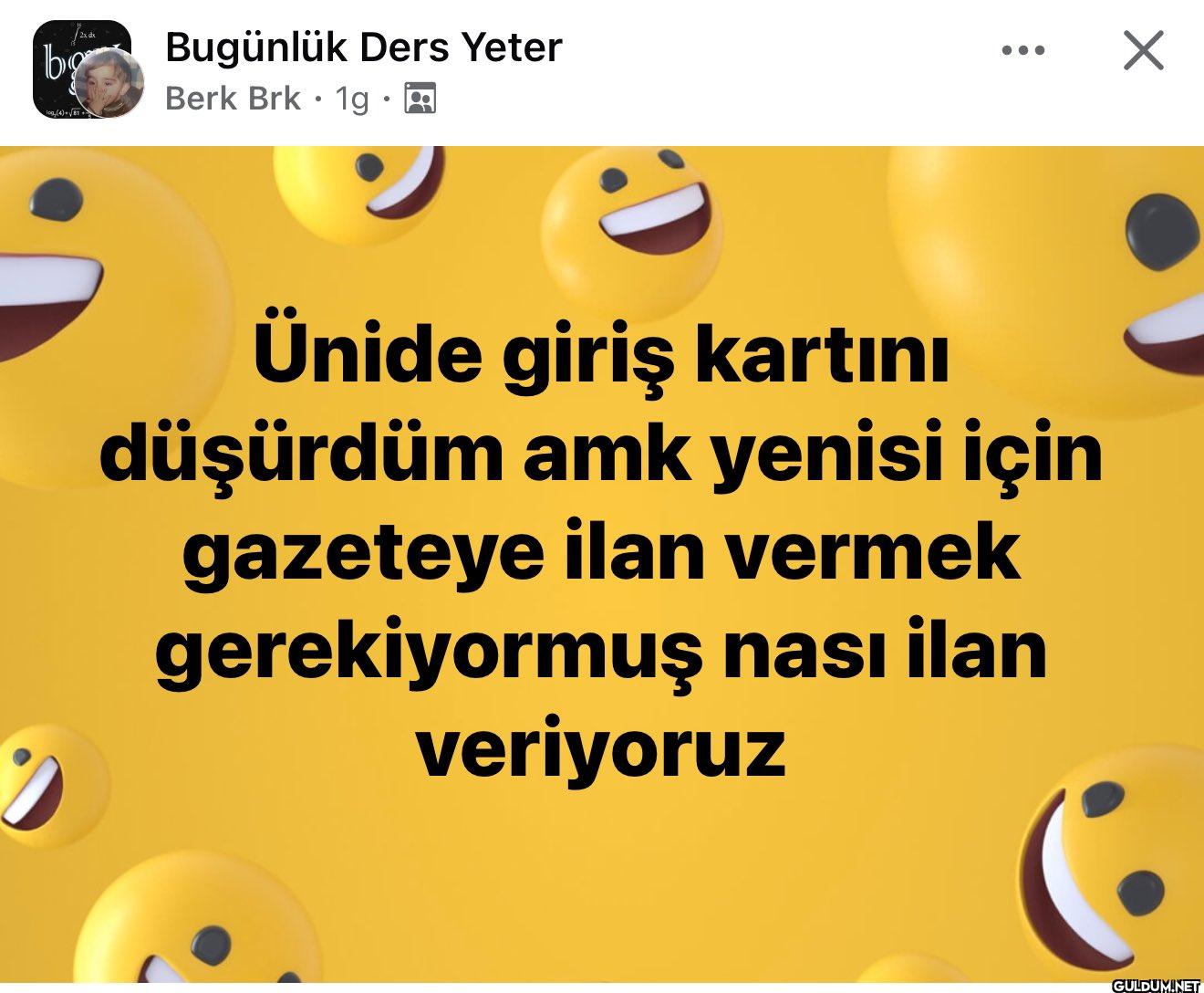 Ben tekrar yks ye...