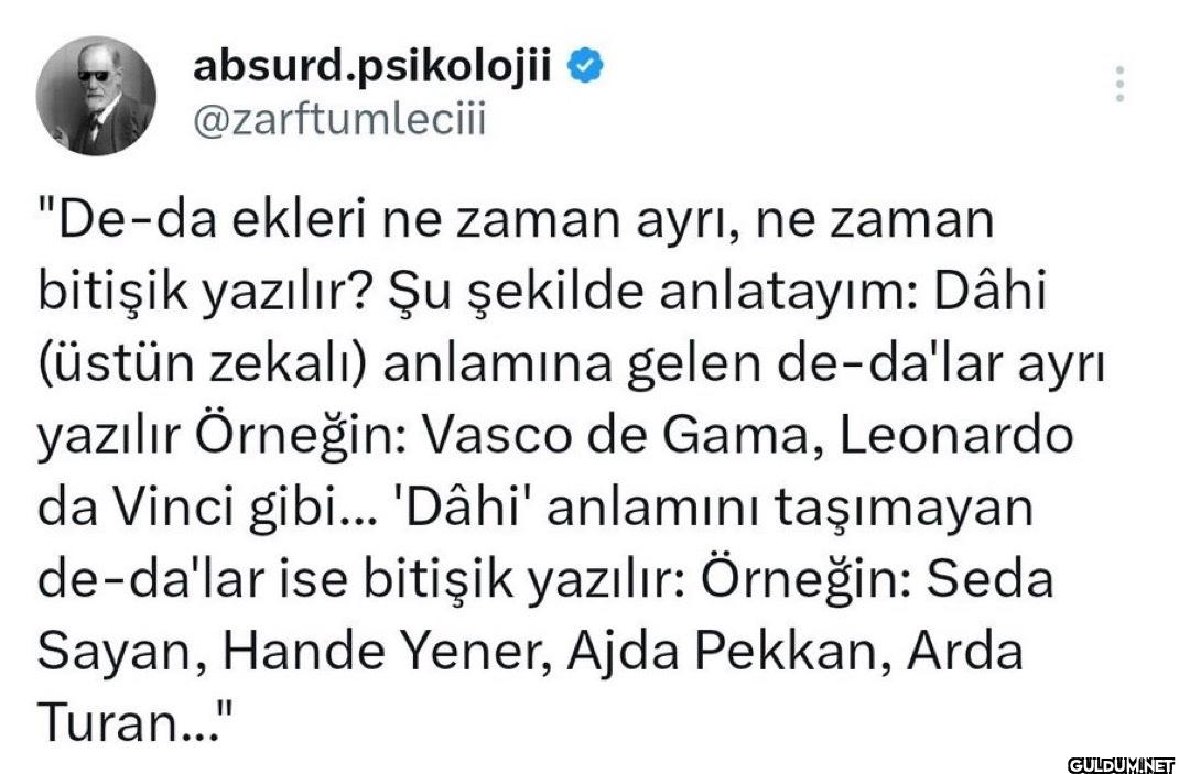 "De-da ekleri ne zaman...