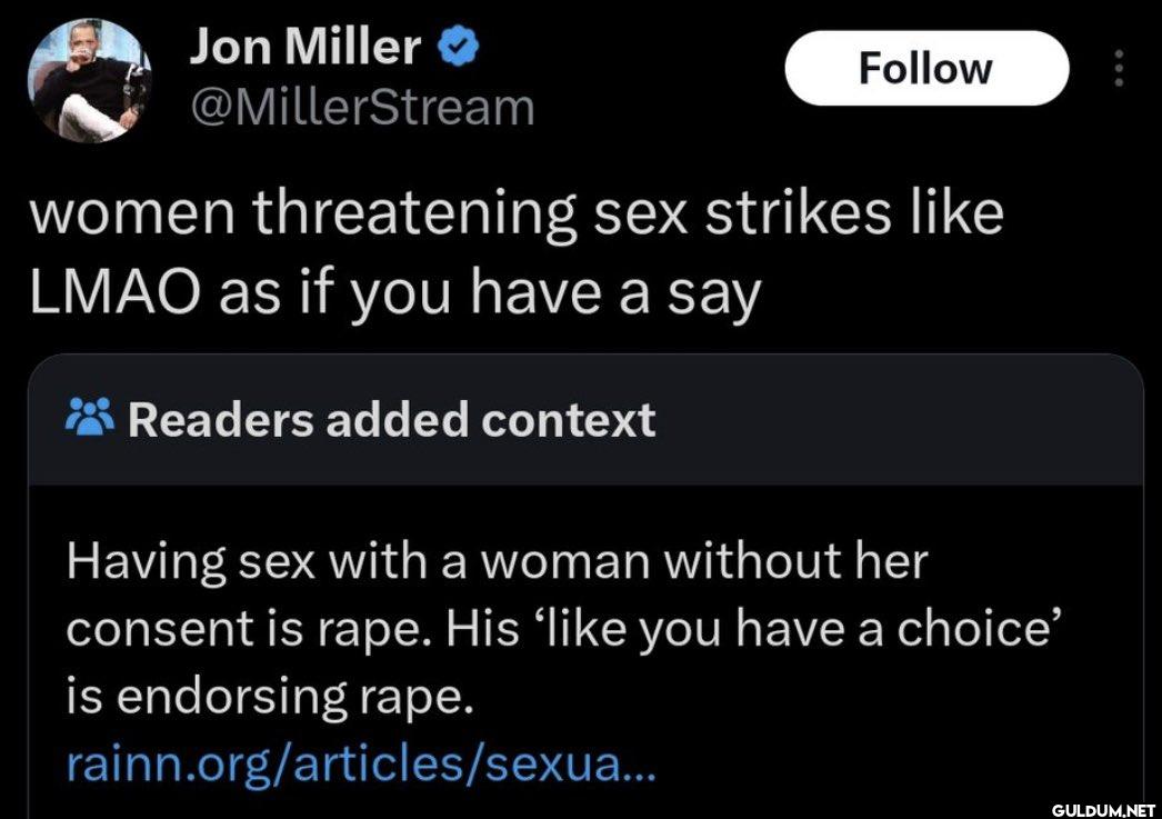 Follow women threatening...