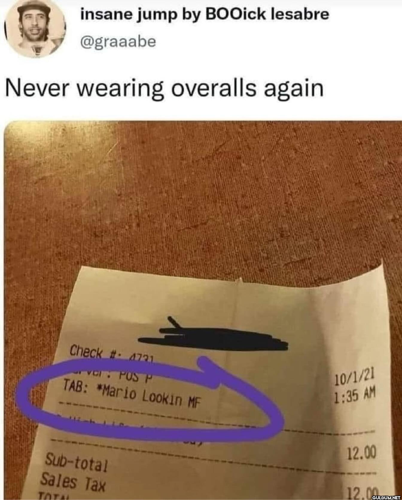 Never wearing overalls...