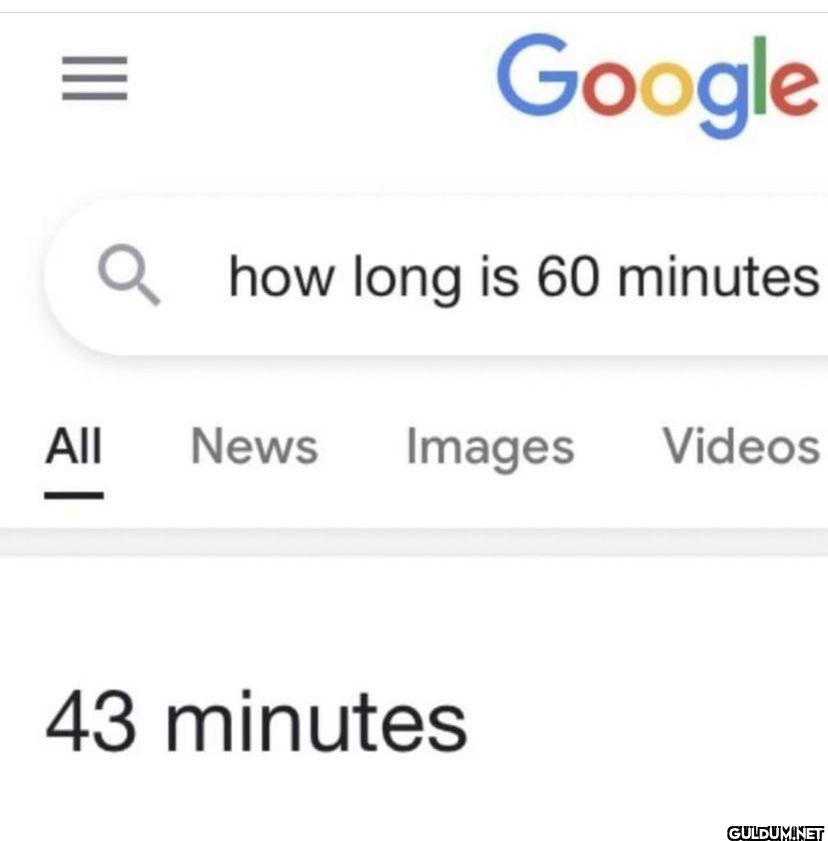 Google how long is 60...