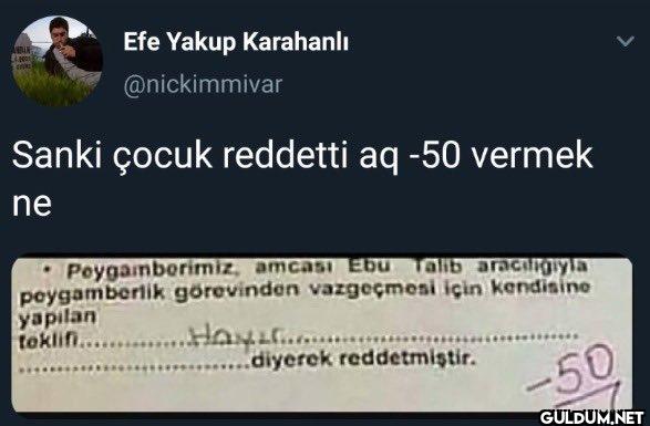 Sanki çocuk reddetti aq...