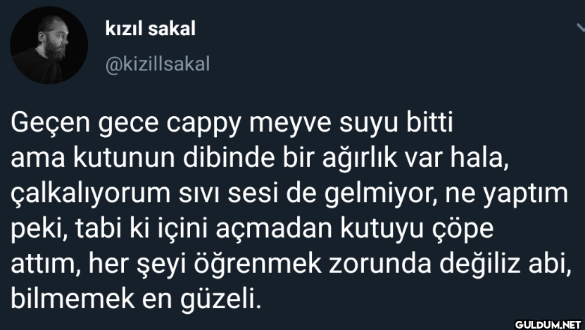 Geçen gece cappy meyve...
