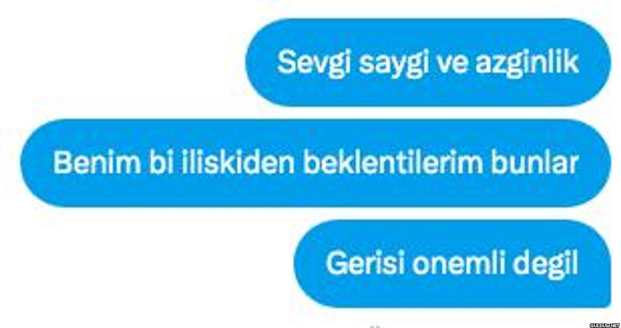Sevgi saygi ve azginlik...