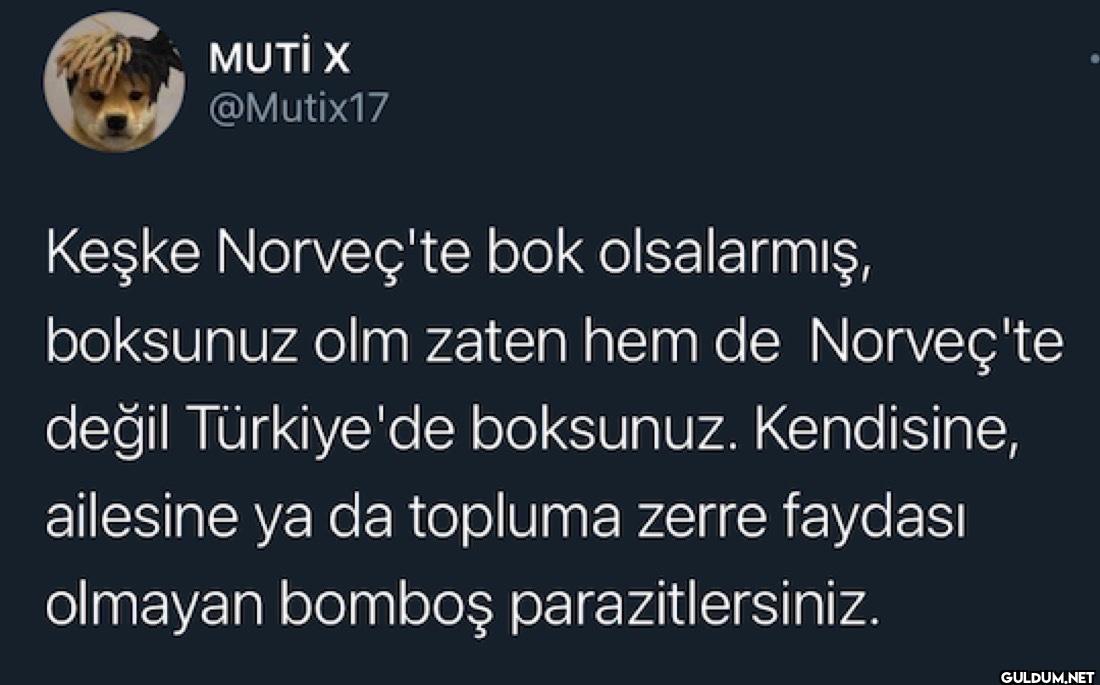 Keşke Norveç'te bok...