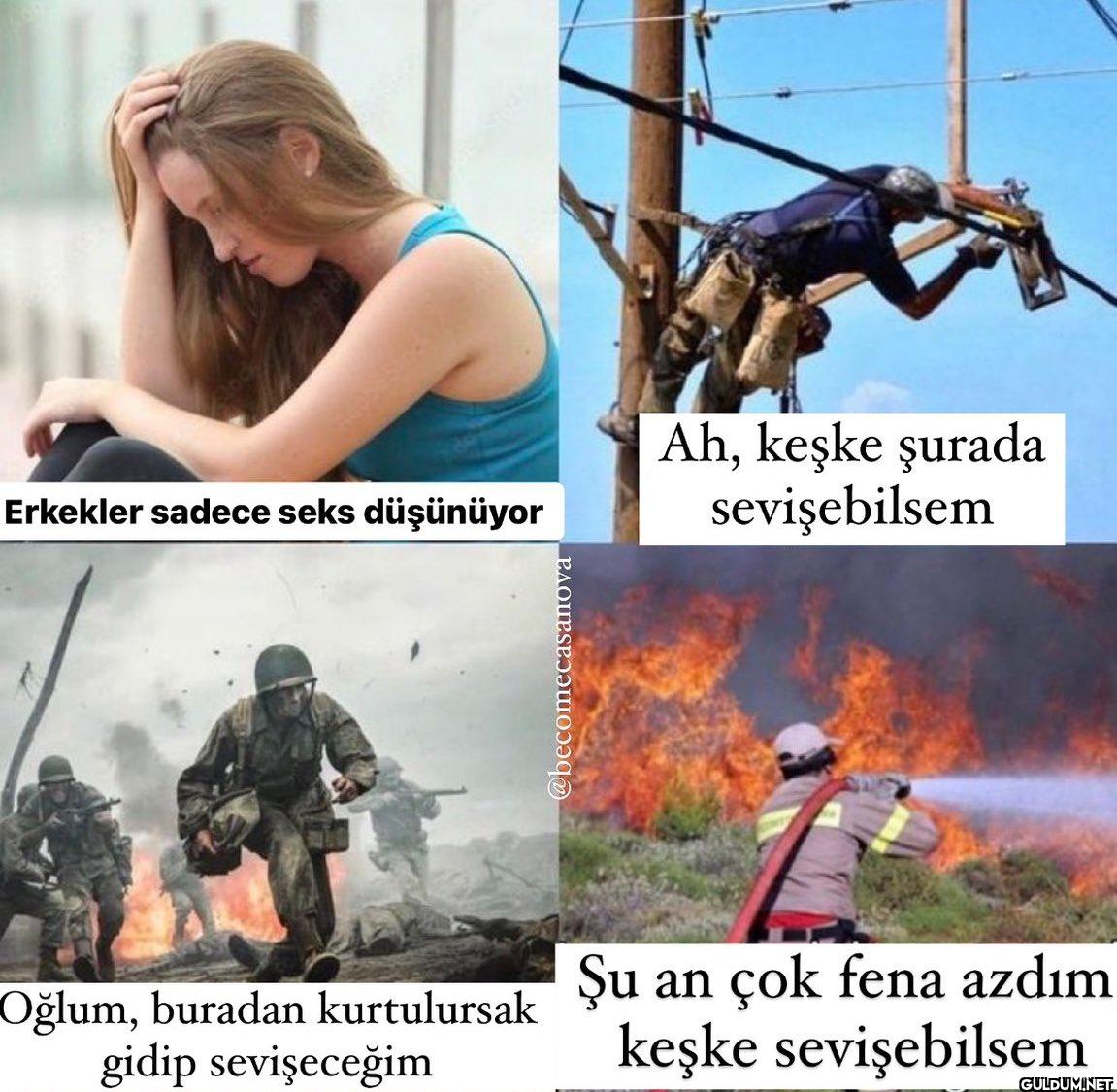 Erkekler sadece seks...