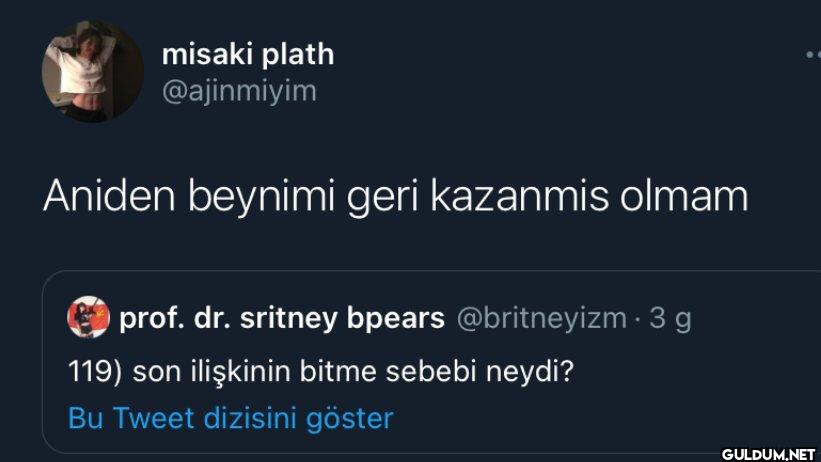 Aniden beynimi geri...