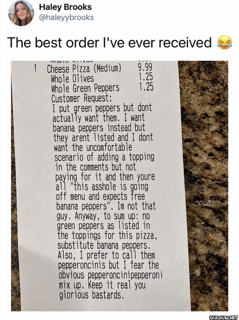 The best order I've ever...