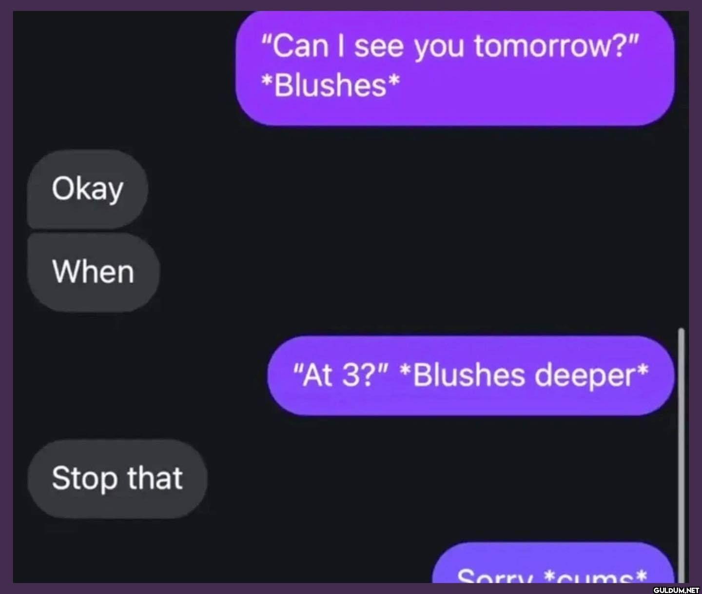 Can I see you tomorrow?...