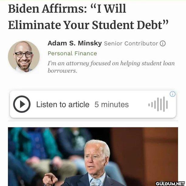 Biden Affirms: "I Will...