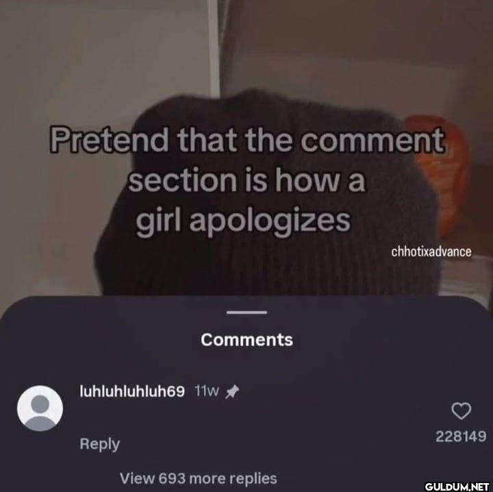 Pretend that the comment...