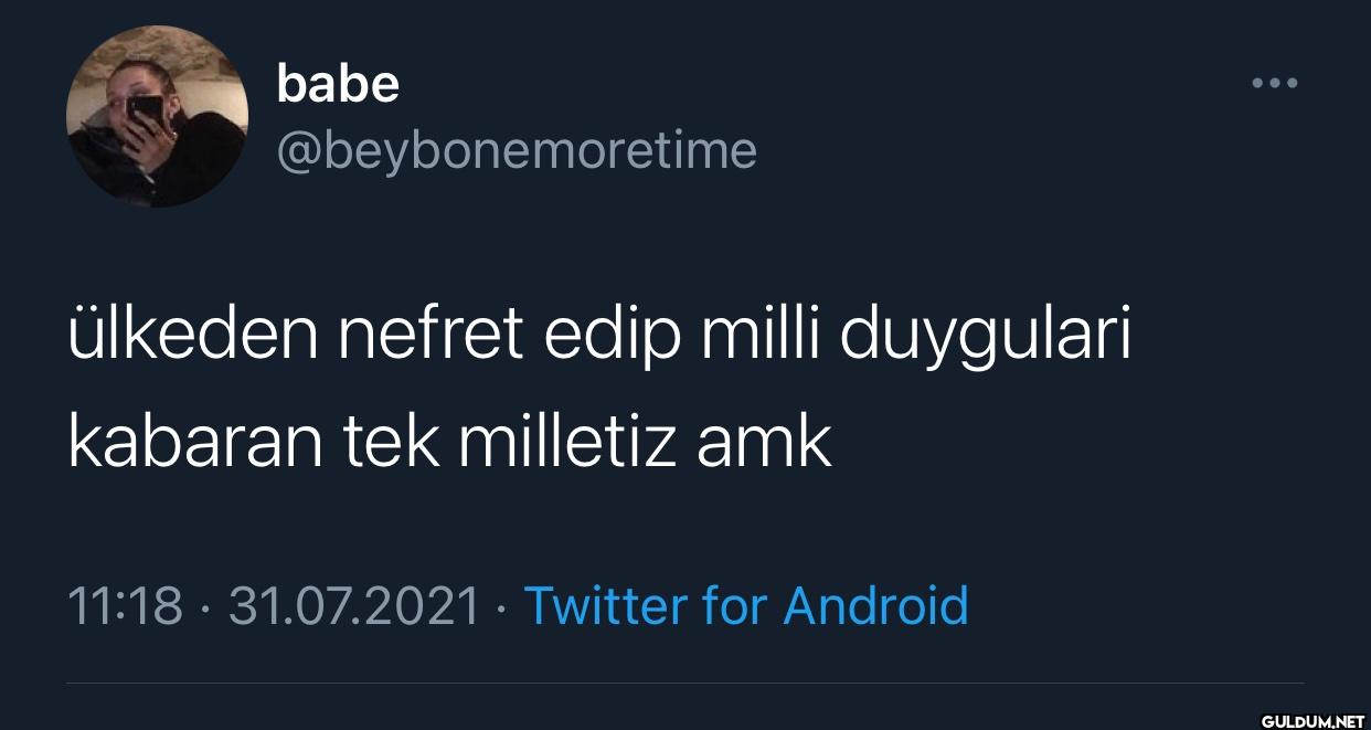 ülkeden nefret edip milli...