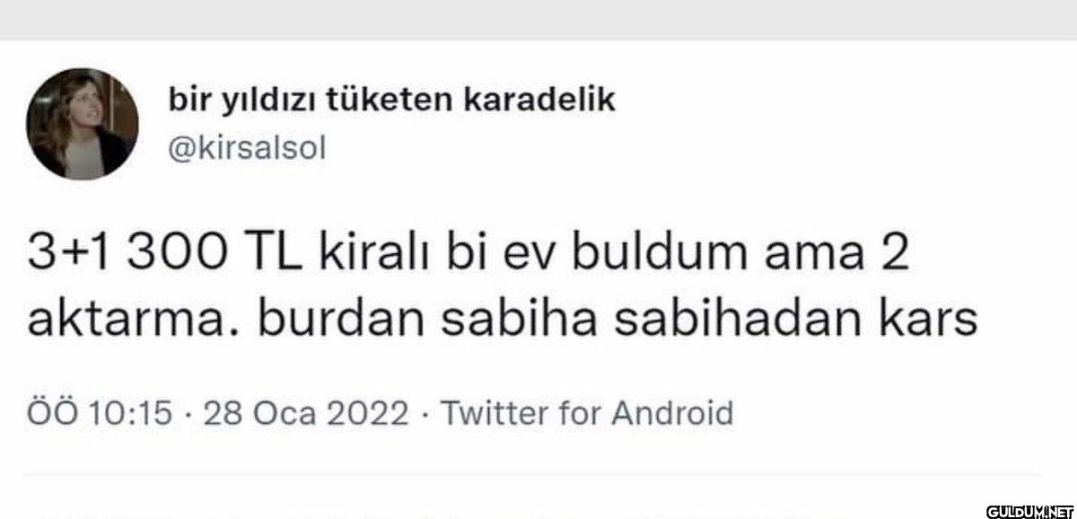 3+1 300 TL kiralı bi ev...