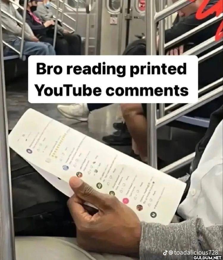Bro reading printed...