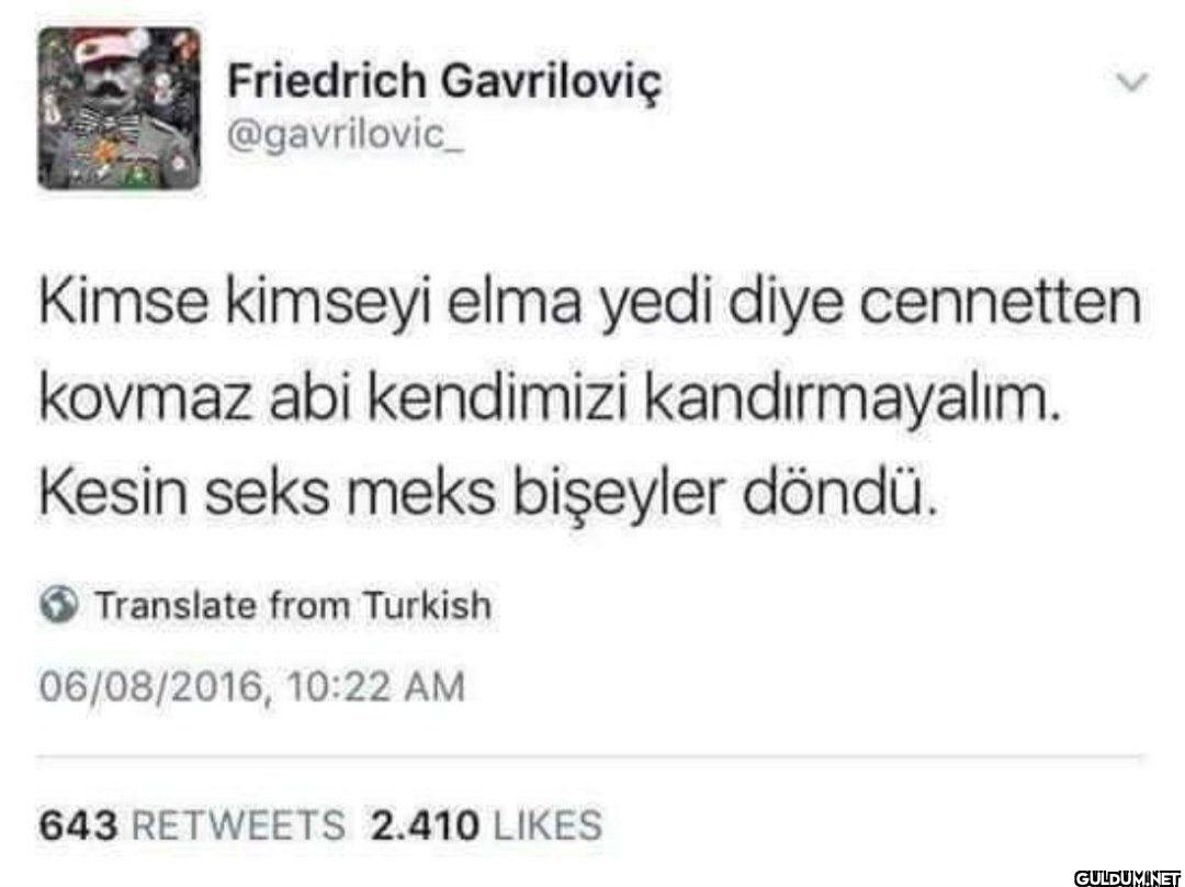 Kimse kimseyi elma yedi...