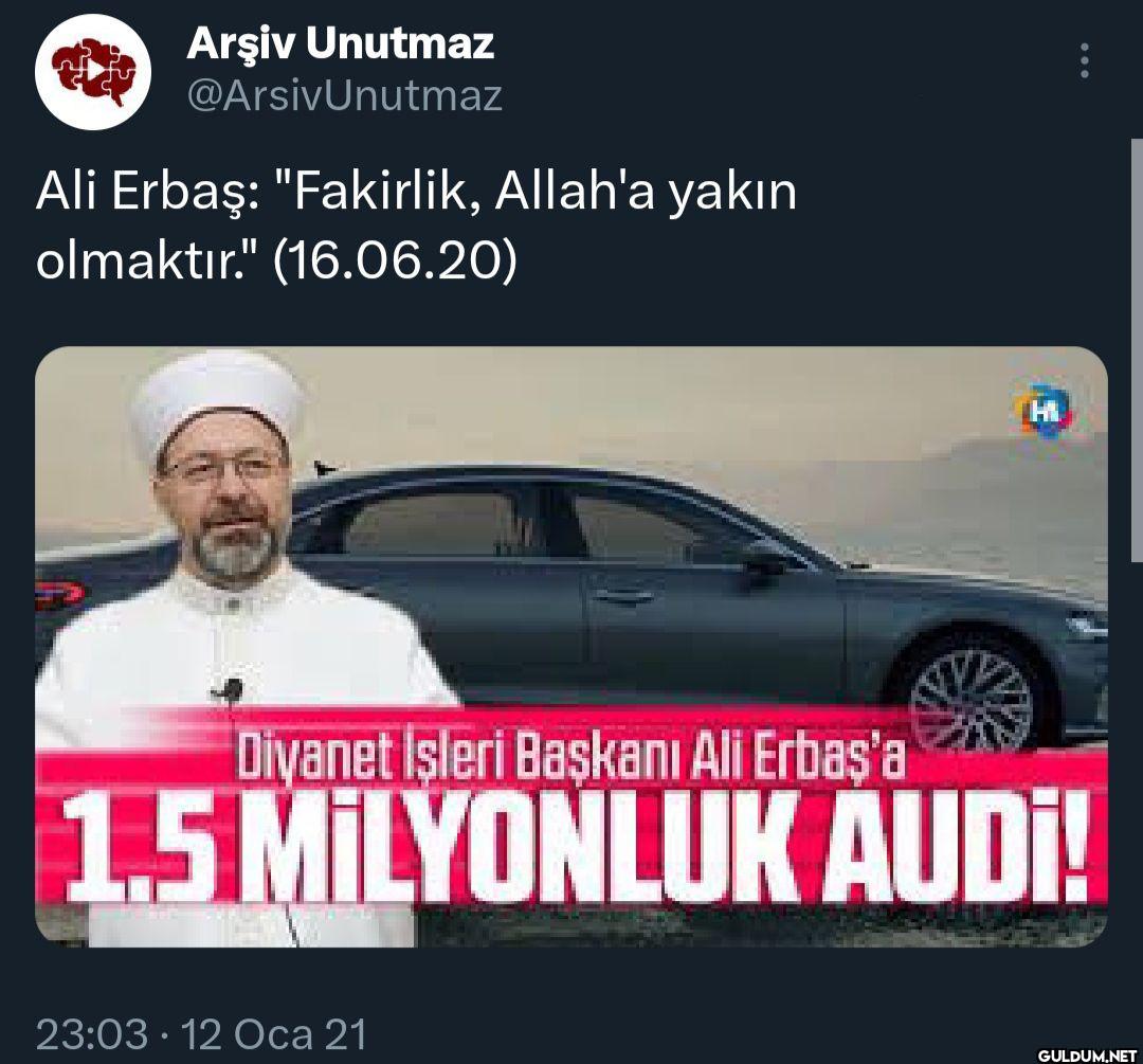 Ali Erbaş: "Fakirlik,...