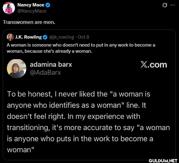 Transwomen are men. J.K....