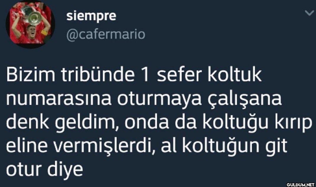 Bizim tribünde 1 sefer...