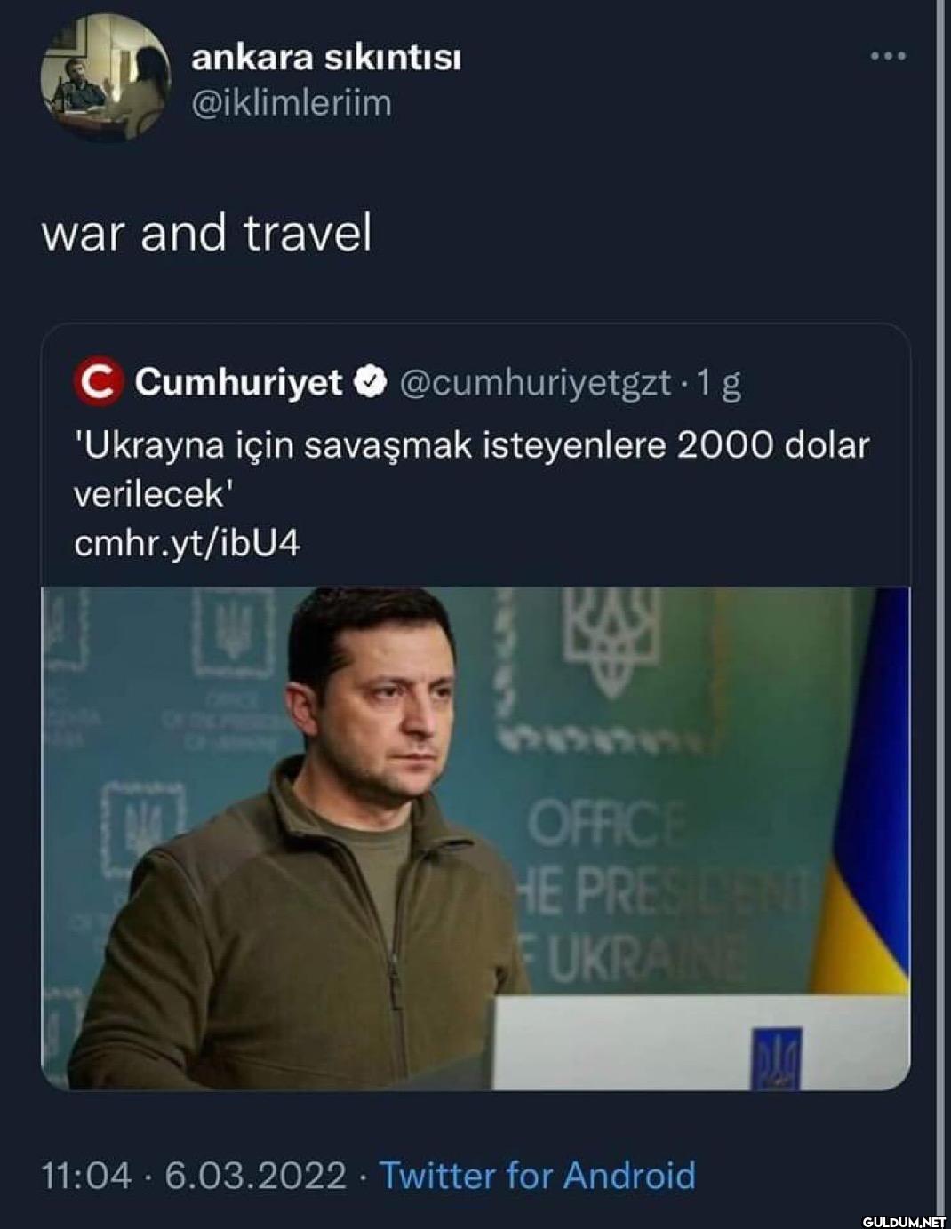 war and travel C...