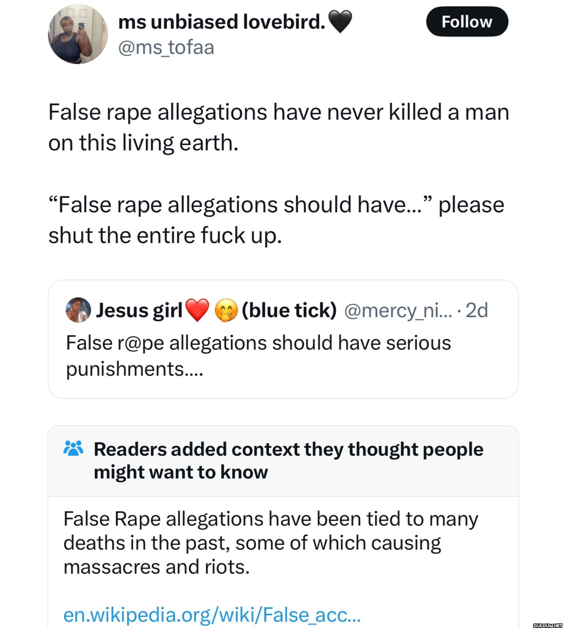 Should false rape...