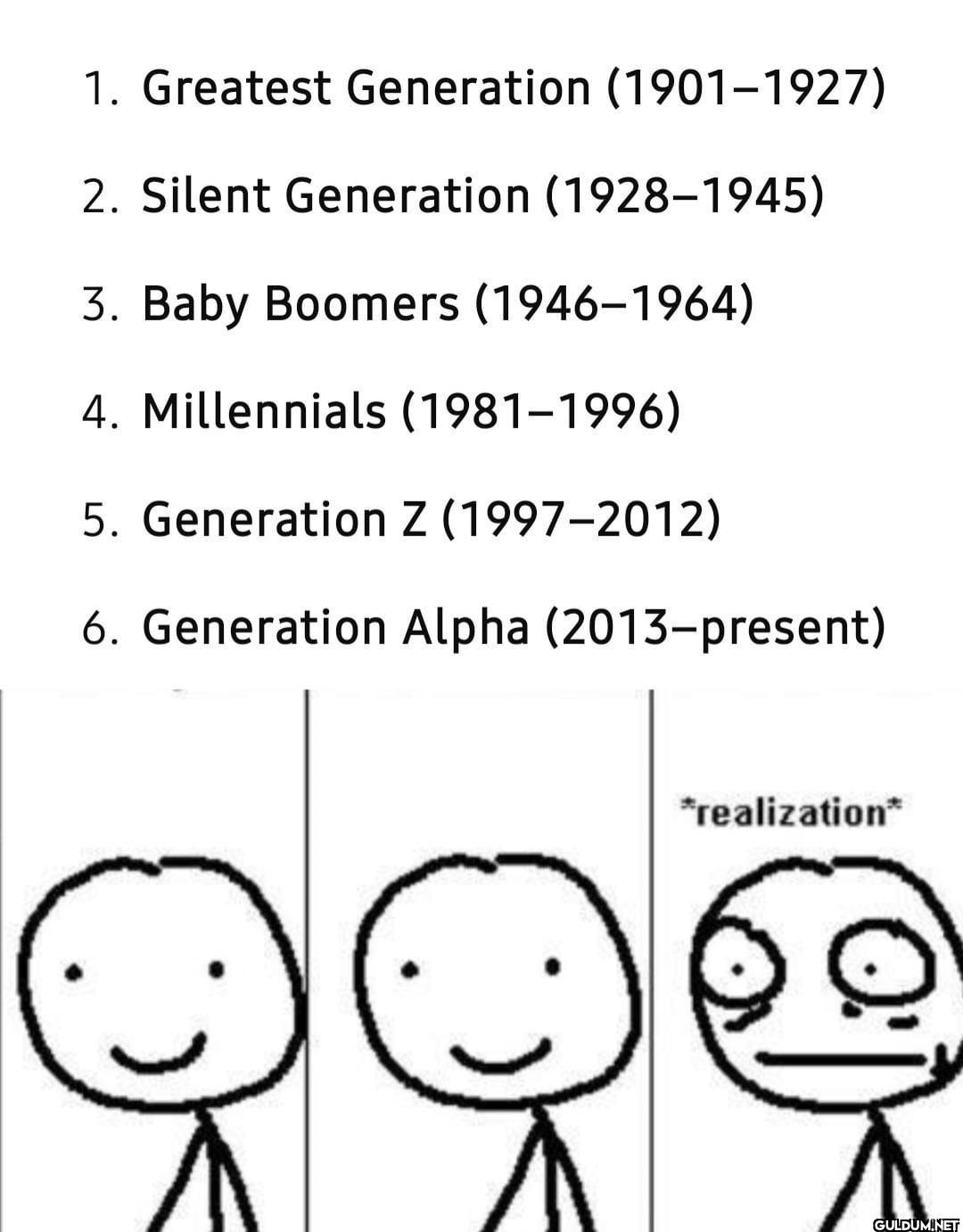 1. Greatest Generation...
