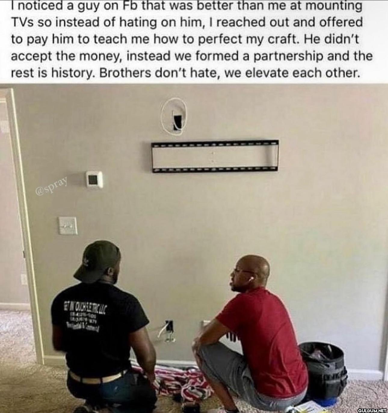 I noticed a guy on Fb that...