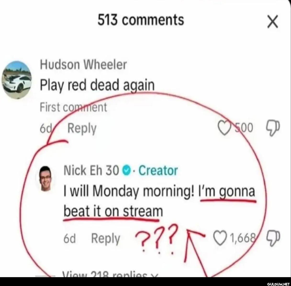 513 comments Hudson...