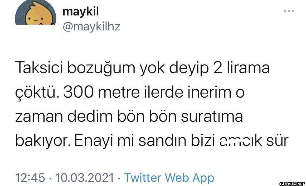 Taksici bozuğum yok deyip...