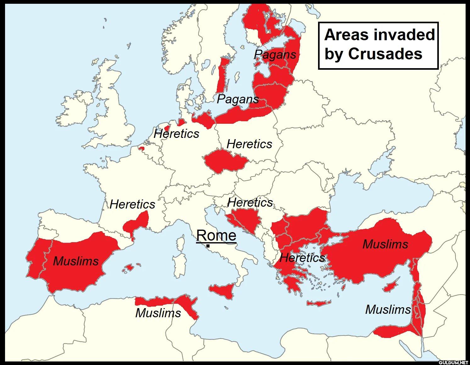 Areas invaded by Crusades ...