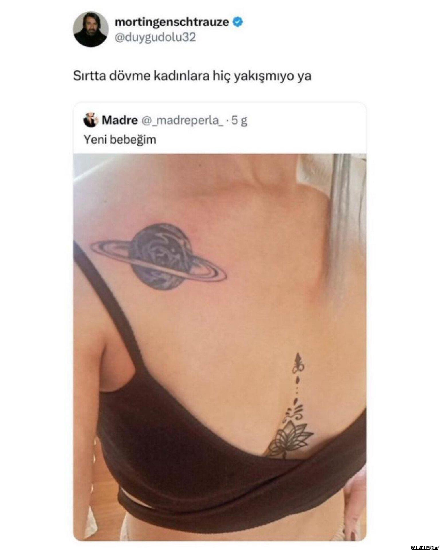 Sırtta dövme kadınlara hiç...