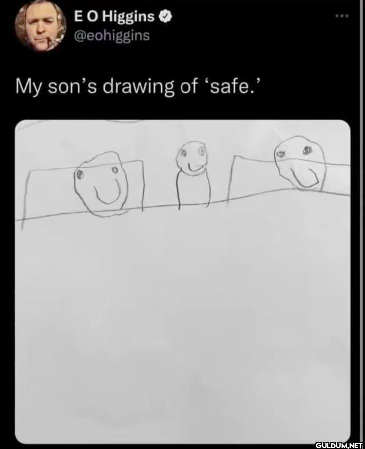 My son's drawing of 'safe.'