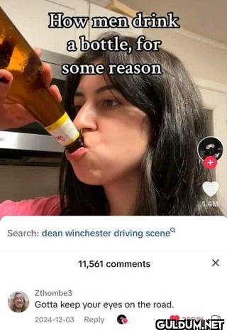 How men drink a bottle,...