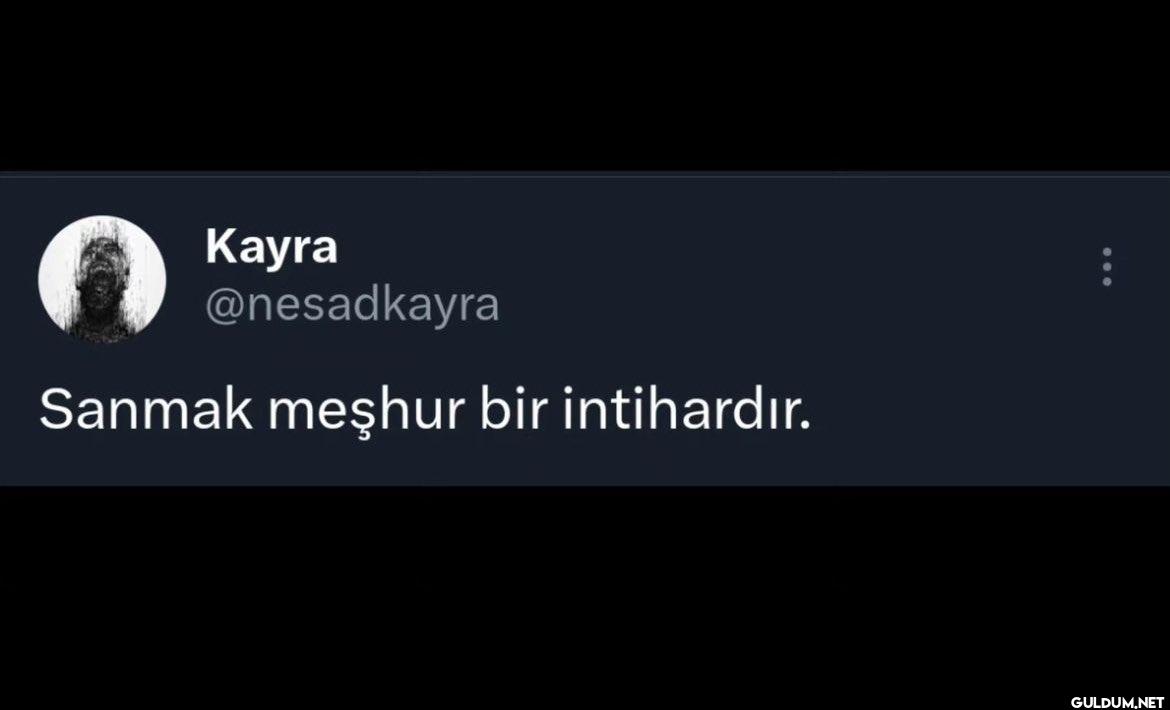 Sanmak meşhur bir intihardır.