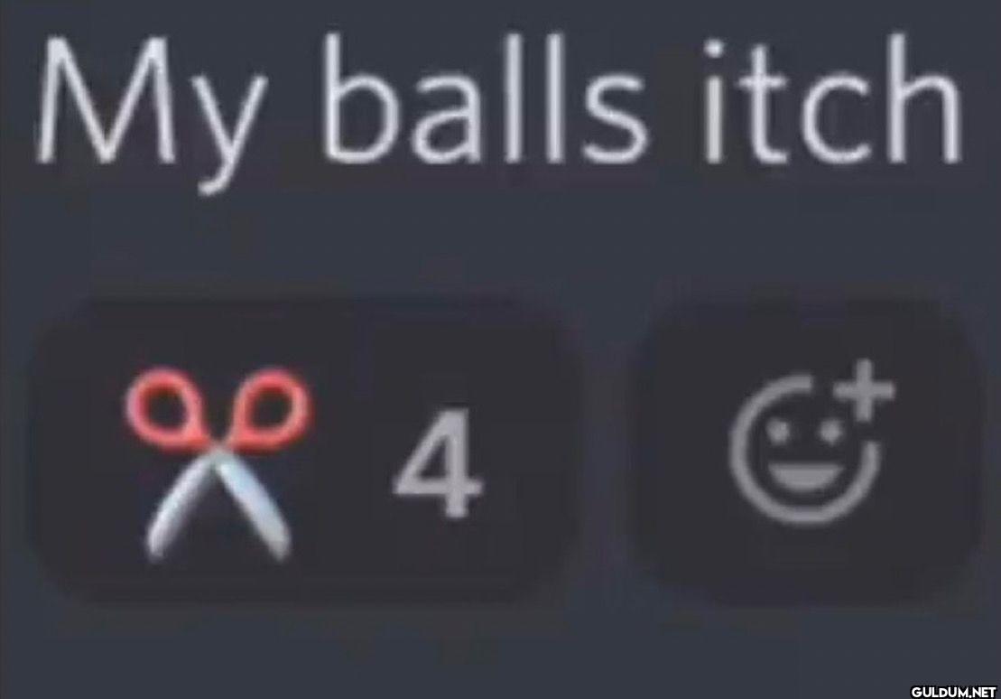 My balls itch ୫ % 4