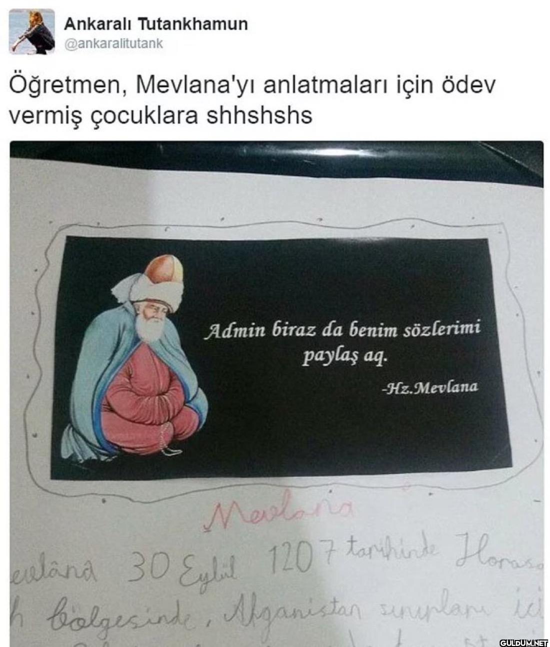 Öğretmen, Mevlana'yı...